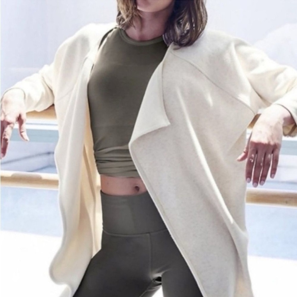 Athleta Kozy Karma Drape Open Women's Fleece Cardigan Size Medium